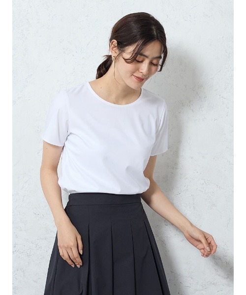 Perfect Suit FActory(パーフェクトスーツファクトリー)の「【接触冷感】シルク混ブラウス ホワイト/サックス(シャツ/ブラウス・レディース・ホワイト/サックスブルー・S/L/M)」の12枚目の写真