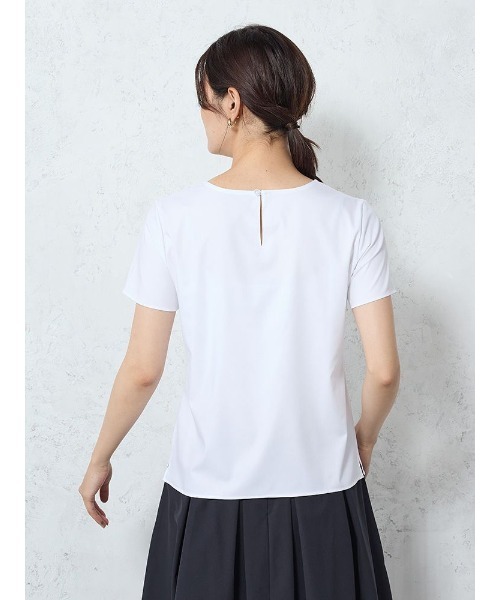 Perfect Suit FActory(パーフェクトスーツファクトリー)の「【接触冷感】シルク混ブラウス ホワイト/サックス(シャツ/ブラウス・レディース・ホワイト/サックスブルー・S/L/M)」の14枚目の写真