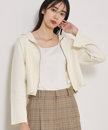 qualite（カリテ）の「【大人のパーカー】フーディーニットブルゾン/秋服/ジップパーカー/ショートパーカー（パーカー）」