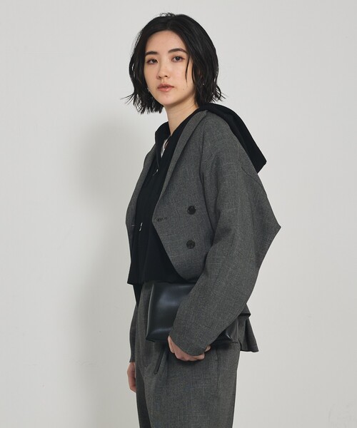 qualite（カリテ）の「【大人のパーカー】フーディーニットブルゾン/秋服/ジップパーカー/ショートパーカー（パーカー・レディース・ブラック/オフホワイト・フリー）」の21枚目の写真