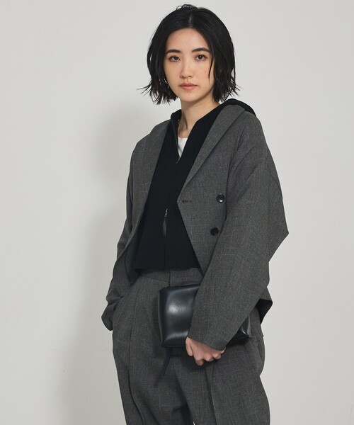 qualite（カリテ）の「【大人のパーカー】フーディーニットブルゾン/秋服/ジップパーカー/ショートパーカー（パーカー・レディース・ブラック/オフホワイト・フリー）」の22枚目の写真