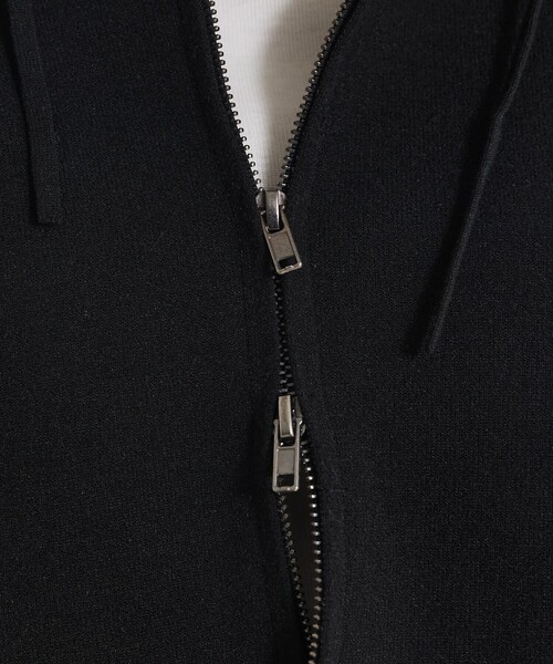 qualite（カリテ）の「【大人のパーカー】フーディーニットブルゾン/秋服/ジップパーカー/ショートパーカー（パーカー・レディース・ブラック/オフホワイト・フリー）」の10枚目の写真