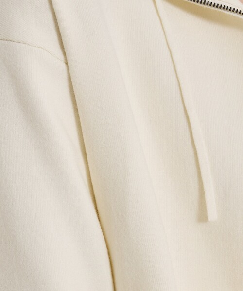 qualite（カリテ）の「【大人のパーカー】フーディーニットブルゾン/秋服/ジップパーカー/ショートパーカー（パーカー・レディース・ブラック/オフホワイト・フリー）」の12枚目の写真