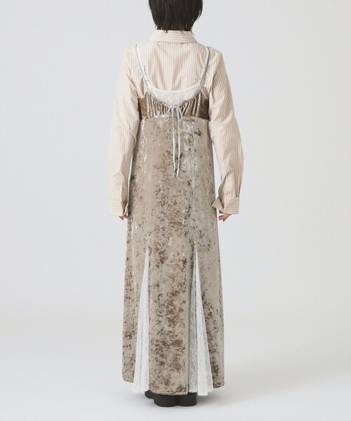 Ray BEAMS(レイビームス)の「ベロア レース レイヤー ワンピース(ワンピース・レディース・ブラック/ベージュ・1/0)」の12枚目の写真