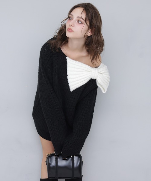 Seemi. リボンワンショルミニワンピース NICE CLAUP Seemi. byNICECLAUP（ シーミーバイナイスクラップ）の「【Seemi