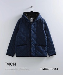 【TAION(タイオン)】〈ユニセックス〉シティ パイピングフード ダウンカーディガン