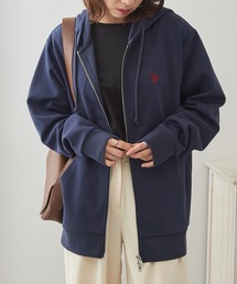 U.S. POLO ASSN.(ユーエスポロアッスン)の【U.S. POLO ASSN.】ダブルフェイスロイヤルスウェット ダブルジップパーカー ユニセックスサイズ展開/セットアップパンツ展開あり(パーカー)