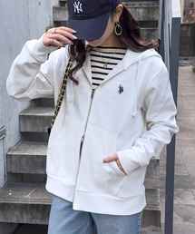 U.S. POLO ASSN.（ユーエスポロアッスン）の「【U.S. POLO ASSN.】ダブルフェイスロイヤルスウェット ダブルジップパーカー　メンズ、ウィメンズで着れるサイズ展開！ セットアップパンツ展開あり（パーカー）」