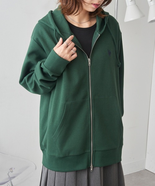 美品 americana ダブルジップパーカー M グリーン セール】【U.S. POLO ASSN.】ダブルフェイスロイヤルスウェット ダブル