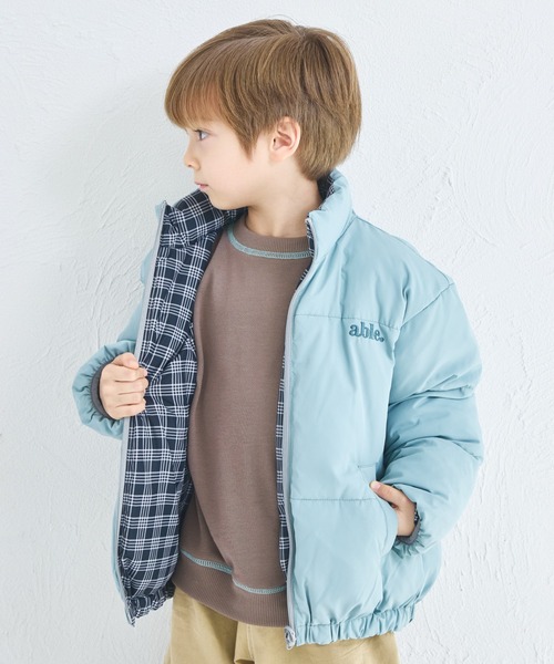 pairmanon（ペアマノン）の「【エアサーマル】ユニセックス リバーシブル 中わたジャケット（ブルゾン・キッズ・ブラック系その他2/ブラック系その他・100/110/120/130/140/150/90）」の3枚目の写真