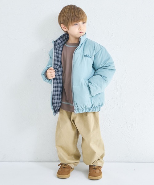 pairmanon（ペアマノン）の「【エアサーマル】ユニセックス リバーシブル 中わたジャケット（ブルゾン・キッズ・ブラック系その他2/ブラック系その他・100/110/120/130/140/150/90）」の6枚目の写真