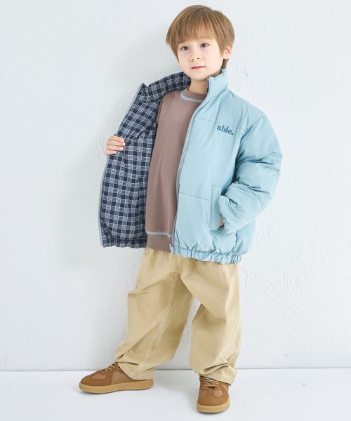 pairmanon（ペアマノン）の「【エアサーマル】ユニセックス リバーシブル 中わたジャケット（ブルゾン・キッズ・ブラック系その他2/ブラック系その他・100/110/120/130/140/150/90）」の7枚目の写真