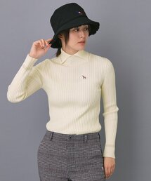 adabat（アダバット）の「【ADABAT NAVY】ワイドリブスプリットカラーニット（ニット/セーター・レディース）」