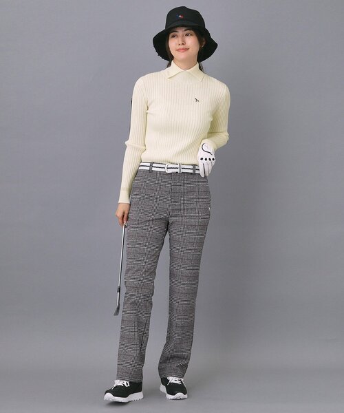 ADABAT NAVY】ワイドリブスプリットカラーニット（ニット/セーター