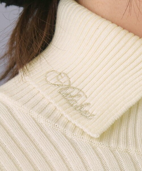 ADABAT NAVY】ワイドリブスプリットカラーニット（ニット/セーター