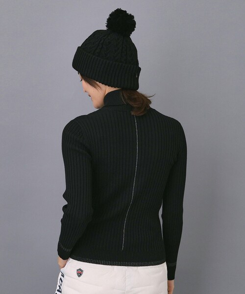 ADABAT NAVY】ワイドリブスプリットカラーニット（ニット/セーター