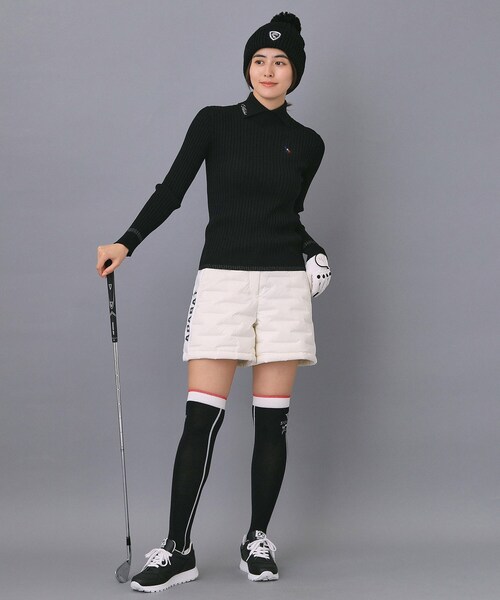 ADABAT NAVY】ワイドリブスプリットカラーニット（ニット/セーター