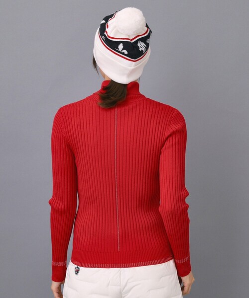 セール】【ADABAT NAVY】ワイドリブスプリットカラーニット（ニット