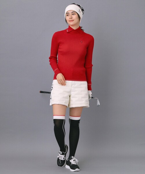 adabat（アダバット）の「【ADABAT NAVY】ワイドリブスプリットカラーニット（ニット/セーター・レディース・レッド系1/ブラック/オフホワイト・42/40/38）」の14枚目の写真