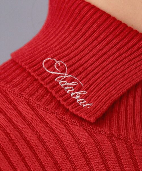 adabat（アダバット）の「【ADABAT NAVY】ワイドリブスプリットカラーニット（ニット/セーター・レディース・レッド系1/ブラック/オフホワイト・42/40/38）」の12枚目の写真