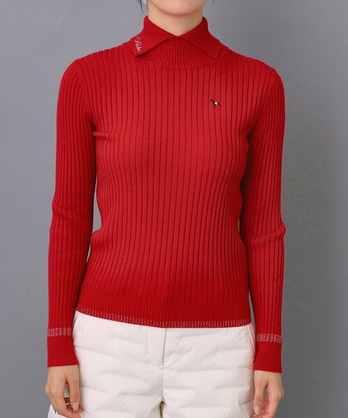 adabat（アダバット）の「【ADABAT NAVY】ワイドリブスプリットカラーニット（ニット/セーター・レディース・レッド系1/ブラック/オフホワイト・42/40/38）」の11枚目の写真