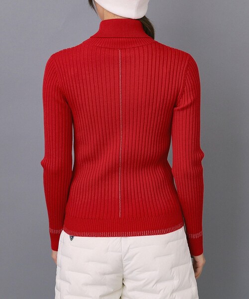 adabat（アダバット）の「【ADABAT NAVY】ワイドリブスプリットカラーニット（ニット/セーター・レディース・レッド系1/ブラック/オフホワイト・42/40/38）」の9枚目の写真