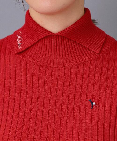 adabat（アダバット）の「【ADABAT NAVY】ワイドリブスプリットカラーニット（ニット/セーター・レディース・レッド系1/ブラック/オフホワイト・42/40/38）」の8枚目の写真