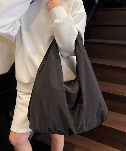 SHIBUYA Zy.(シブヤジー)の「MOOD FOLD TOTEふんわりトートバッグ(ショルダーバッグ・メンズ・ライトピンク/カーキ/ブラック/ベージュ/ライトグレー・FREE)」の9枚目の写真