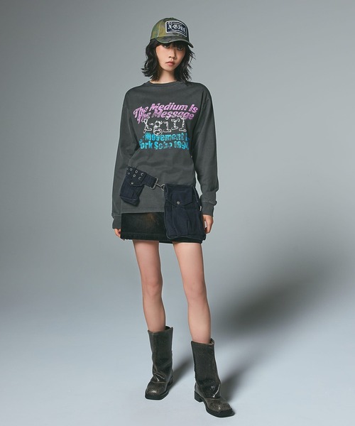 X-girl（エックスガール）の「EYELET BELT 2WAY BAG（ボディバッグ/ウエストポーチ・レディース・ブラック/ブラウン・ONE SIZE）」の5枚目の写真