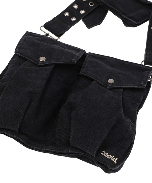 X-girl（エックスガール）の「EYELET BELT 2WAY BAG（ボディバッグ/ウエストポーチ・レディース・ブラック/ブラウン・ONE SIZE）」の12枚目の写真