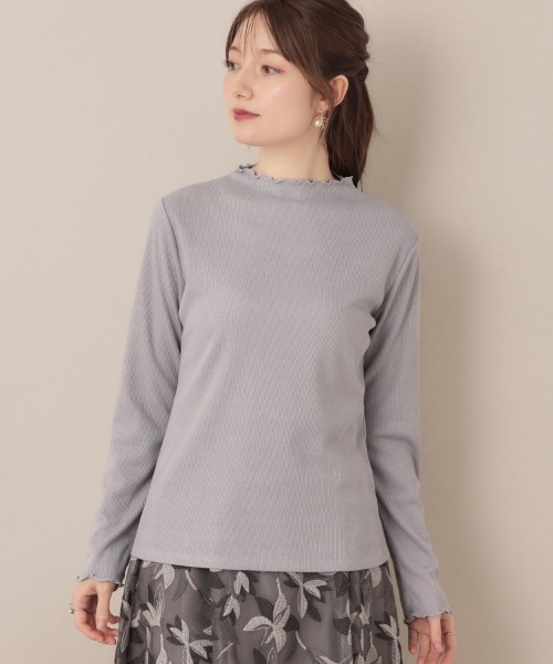 couture brooch(クチュールブローチ)の「【ほんのりシアー・きれいめ】サステナブル テレコインナートップス(Tシャツ/カットソー・レディース・ボルドー/アイボリー/サックスブルー/ブラック・42/38/40/36)」の10枚目の写真