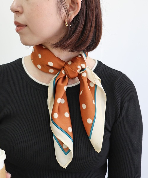 MIAN (ミアン)の「ポルカドットマルチスカーフ(バンダナ/スカーフ・レディース・ブラウン・FREE)」の2枚目の写真