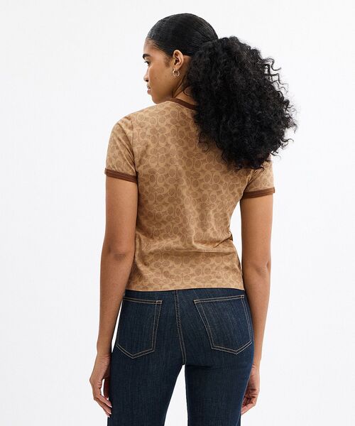 COACH(コーチ)の「シグネチャー リンガー Tシャツ(Tシャツ/カットソー・レディース・ベージュ系その他・LARGE/MEDIUM/SMALL/X-SMALL)」の5枚目の写真