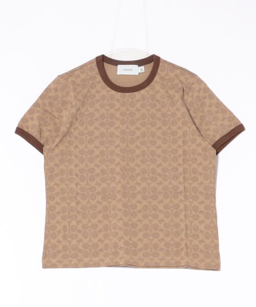 COACH(コーチ)の「シグネチャー リンガー Tシャツ(Tシャツ/カットソー・レディース・ベージュ系その他・LARGE/MEDIUM/SMALL/X-SMALL)」の3枚目の写真