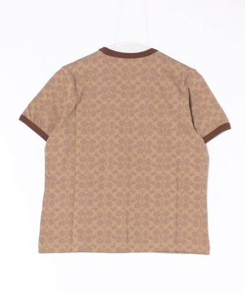 美品✨ COACH コーチ Tシャツ カットソー ロゴ プリント L サイズ シグネチャー リンガー Tシャツ（Tシャツ/カットソー）｜COACH