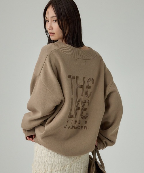 jj mercer（ジェイジェイマーサー）の「【J.J. Mercer】＜別注＞ロゴVネックプルオーバー（スウェット・レディース・チャコール/ベージュ・フリー）」の20枚目の写真