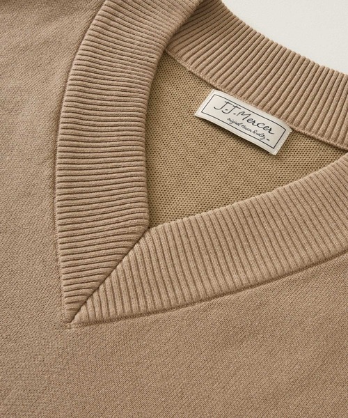 jj mercer（ジェイジェイマーサー）の「【J.J. Mercer】＜別注＞ロゴVネックプルオーバー（スウェット・レディース・チャコール/ベージュ・フリー）」の5枚目の写真