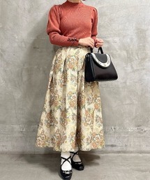 an another angelus | ゴブラン風プリントタックスカート(スカート)