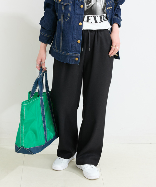 B.C STOCK（ベーセーストック）の「《追加》手洗い可 / 裏起毛ストレートパンツ（その他パンツ・レディース・ブラック/アイボリー/ブラウン・FREE）」の9枚目の写真