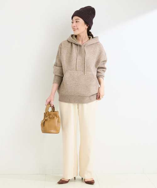 B.C STOCK（ベーセーストック）の「《追加》手洗い可 / 裏起毛ストレートパンツ（その他パンツ・レディース・ブラック/アイボリー/ブラウン・FREE）」の13枚目の写真