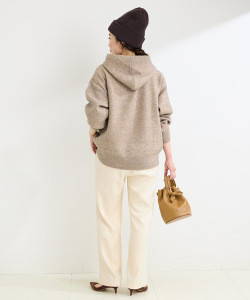 B.C STOCK（ベーセーストック）の「《追加》手洗い可 / 裏起毛ストレートパンツ（その他パンツ・レディース・ブラック/アイボリー/ブラウン・FREE）」の15枚目の写真