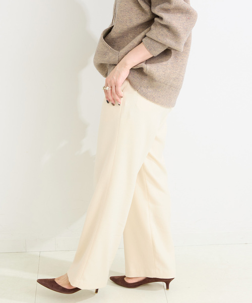 B.C STOCK（ベーセーストック）の「《追加》手洗い可 / 裏起毛ストレートパンツ（その他パンツ・レディース・ブラック/アイボリー/ブラウン・FREE）」の18枚目の写真