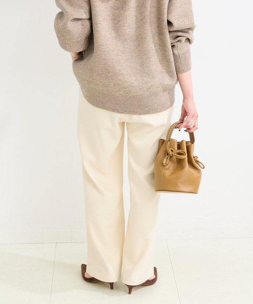 B.C STOCK（ベーセーストック）の「《追加》手洗い可 / 裏起毛ストレートパンツ（その他パンツ・レディース・ブラック/アイボリー/ブラウン・FREE）」の19枚目の写真