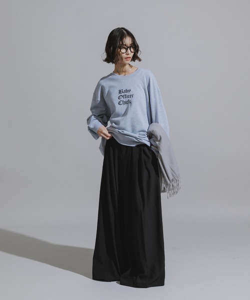 AO2(アオズ)の「Three-Tuck Studded Belt Baggy Slacks / スリータック スタッズベルト付き バギースラックス(スラックス・レディース・ブラック/ブラウン/グレー・FREE)」の12枚目の写真