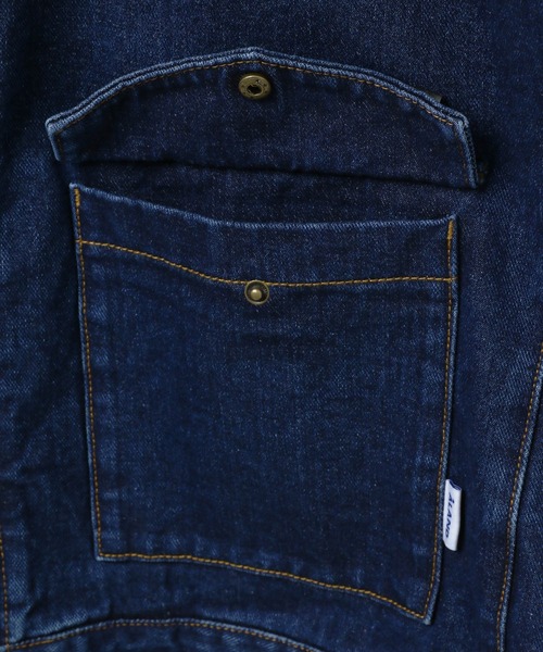 ALAND（エーランド）の「【UNISEX】ALAND／デニムカバーオール（デニムジャケット・レディース・ブルー/ブラック・SMALL/LARGE）」の9枚目の写真