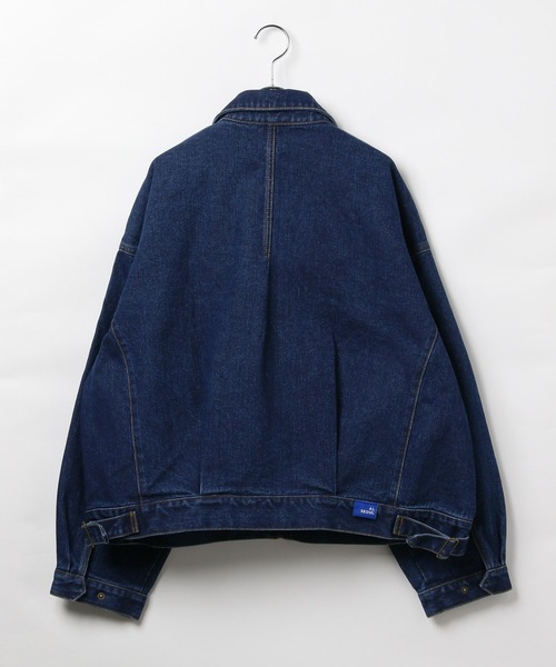 ALAND（エーランド）の「【UNISEX】ALAND／デニムカバーオール（デニムジャケット・レディース・ブルー/ブラック・SMALL/LARGE）」の3枚目の写真