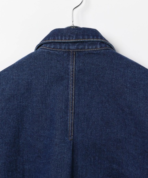 ALAND（エーランド）の「【UNISEX】ALAND／デニムカバーオール（デニムジャケット・レディース・ブルー/ブラック・SMALL/LARGE）」の5枚目の写真