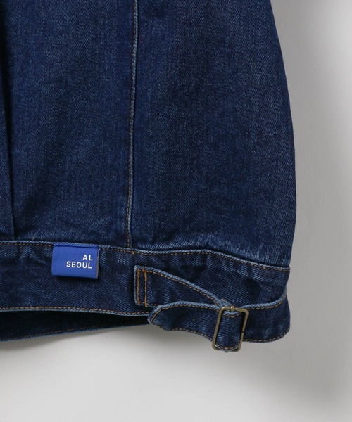 ALAND（エーランド）の「【UNISEX】ALAND／デニムカバーオール（デニムジャケット・レディース・ブルー/ブラック・SMALL/LARGE）」の7枚目の写真