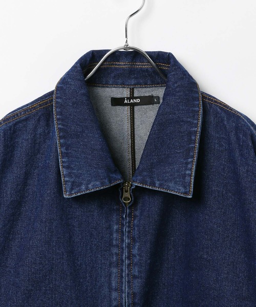 ALAND（エーランド）の「【UNISEX】ALAND／デニムカバーオール（デニムジャケット・レディース・ブルー/ブラック・SMALL/LARGE）」の4枚目の写真