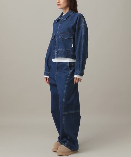 ALAND（エーランド）の「【UNISEX】ALAND／デニムカバーオール（デニムジャケット・レディース・ブルー/ブラック・SMALL/LARGE）」の17枚目の写真